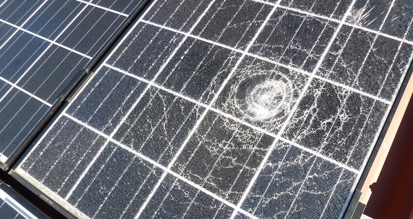 Image of Shattered Solar Panels - Broken Solar Panels